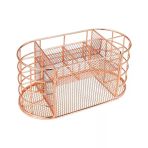 Temel Rose Gold Metal Mesh Masaüstü Organizer Çekmeceli Çok Bölmeli 22X11x11 Cm 9507R