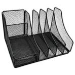 Temel Siyah Metal Mesh Masaüstü Organizer Çekmeceli Dosyalık 25X18X15 cm 9538