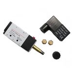 Temhyu Pnömatik Elektrikli Solenoid Valf 5 Yollu 2 Pozisyonlu Manyetik Hava Gaz Kontrolü 12 V 24 V 220 V Bobin Volt 4 mm-12 mm Hortum Bağlantı Parçaları (Renk: A, Boyut: DC12)