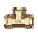 Temhyu Pnömatik Tesisat Pirinç Boru Bağlantısı Erkek Dişi Dişli 1/8" 1/4" 3/8" 1/2" BSP Tee Tipi Bakır Bağlantı Elemanları Su Yağı Gaz Adaptörü (Renk: Dişi-F-F, Boyut: 1/4")