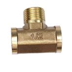 Temhyu Pnömatik Tesisat Pirinç Boru Bağlantısı Erkek Dişi Dişli 1/8" 1/4" 3/8" 1/2" BSP Tee Tipi Bakır Bağlantı Elemanları Su Yağı Gaz Adaptörü (Renk: Dişi-M-F, Boyut: 3/8")