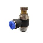 Temhyu SL 1/8 1/4 3/8 1/2 Hız Kontrolü Pnömatik Montaj Gaz Kelebeği Valfi Kontrol Cihazı 4 6 8 10 mm Hortum Tüpü Hızlı Bağlantı ayarlanabilir (Renk: SL6-02)