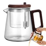 Temiz çay tenceresi, cam çaydanlık - Süzgeçli ahşap sap cam çaydanlık,Ergonomik konfor ısıya dayanıklı çay üreticisi ev oturma odası işyeri restoranı için su ısıtıcısı