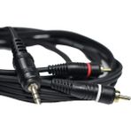 Temiz Pazar 3.5 mm Stereo To 2rca Aux Ses Kulaklık Çevirici Kablosu 1.8 Metre Dayanıklı Tasarım
