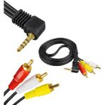 Temiz Pazar 3.5mm Stereo Erkek Jack - 3 RCA AV Kablo 1.2 Metre | Uydu Alıcısı, TV, Ses Sistemi Uyumlu