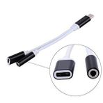 Temiz Pazar 4418 Type C To 3.5mm Stereo Kulaklık Şarj Çevirici Dönüştürücü Adaptör Beyaz