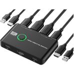 Temiz Pazar 4K HDMI Kvm Switch 2 Port USB 2 Pc Tek Kasa Klavye Mouse Kontrol Çoklayıcı