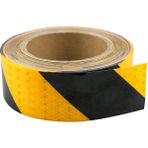 Temiz Pazar 5 cm x 5 Metre Yansıtıcı Siyah Sarı Uyarı Bandı – Basamak, Zemin, Güverte Güvenlik Bandı
