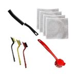 Temizlik Seti, 9 Parça: 3 Adet Fırça, 4 Adet Bez, 1 Adet Uzun Fırça, 1 Adet Bulaşık Lavabo Fırçası - 1/100 Toz Ceviz - Option-1