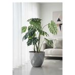 TEMMUZ HOME 1 Adet 15 Litre Dekoratif Prizma Desenli Büyük Boy Tabaklı Plastik Saksı Yakamoz No6 32,5cm 28,5cm