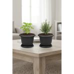 TEMMUZ HOME 2 Adet 3 No Villa Tabaklı Yuvarlak Çiçek ve Bitki Saksısı Seti (İlan Saksı İçindir)