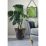 TEMMUZ HOME 26 Litre Prizma Desenli Dekoratif Büyük Boy Tabaklı Plastik Saksı Yakamoz No7 38,5cm 34cm