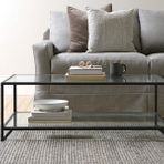 TEMO KAPI VE MOBİLYA SAN. TİC. LTD. ŞTİ. Şeffaf Modern Camlı Orta Sehpa (100 cm x 51 cm x 43 cm), Sıfır Rengi