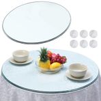 Temperli Cam Yuvarlak Yemek Masası Üstü - ve Temizlemesi Kolay - 35 cm 48 cm 65 cm 80 cm olarak mevcuttur - Mutfak ve Yemek için Mükemmel Yüzey Koruması