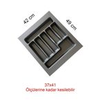 Tempo 42X49 cm Gri Renk Çekmece Içi Düzenleyici Kaşıklık 37/40 cm Kadar Kesılebılır