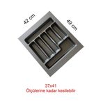 Tempo Gri Renk Çekmece Içi Düzenleyici Kaşıklık T-2242 / 42X49 cm