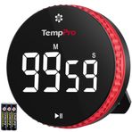 TempPro TM04 99 Saat Kapasiteli Çevirmeli Dijital Mutfak ve Ders Zamanlayıcısı, Geniş LED Ekranlı Mıknatıslı Kronometre (Eski Adıyla ThermoPro)