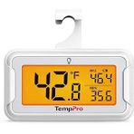 Temppro Tp110 Büyük Işıklı Lcd Ekranlı, Max/Min Kayıtlı Su Geçirmez Dijital Buzdolabı Dondurucu Termometresi (1 Adet)
