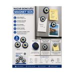 TEMUNGUR 3 Adet Nazar Boncuğu Magnet Güçlü Mıknatıslı Buzdolabı Not Tutucu Dekoratif Magnet Seti