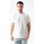 Tena Erkek Beyaz Bisiklet Yaka Ottoman Basic Tişört - XL