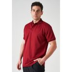 Tena Erkek Bordo Ayaklı Yaka Ottoman Basic Tişört - 2XL