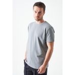 Tena Erkek Boyalı Gri Bisiklet Yaka Ottoman Basic Tişört - 2XL