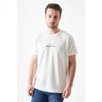 Tena Erkek Ekru Bisiklet Yaka Made With Baskılı Modal Tişört - 2XL