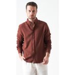 Tena Erkek Kahve Uzun Kol Regular Basic Müslin Gömlek - Kahverengi - XL