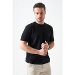 Tena Erkek Siyah Bisiklet Yaka Basic Tişört - 3XL