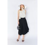 TENA Kadın Siyah 3496 Pileli Midi Boy Etek