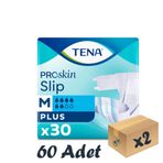 Tena Proskin Slip Plus 6 Damla Orta Boy Medium Belbantlı 30'lu 2 Paket 60 Adet Hasta Bezi