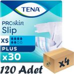 Tena Proskin Slip Plus En Küçük Boy XS 6 Damla 30’lu 4x120'lı Bel Bantlı Hasta Bezi