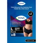 Tena Silhouette Plus Kadınlara Özel Yüksek Bel Emici Külot Siyah L 8'li 2 Paket (16 Adet)