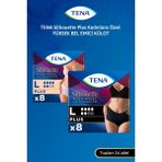 Tena Silhouette Plus Kadınlara Özel Yüksek Bel Emici Külot Siyah ve Krem L 8'li 2 Paket (16 Adet)