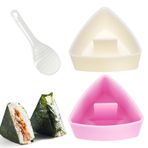 TenaLucy 2 adet onigiri kalıbı, üçgen suşi yapıcı, onigiri pirinç topları kalıbı, onigiri kalıp, üçgen suşi kalıbı, pirinç topları, şekillendirici şekilli, pilav kaşıklı kendin yap aleti (pembe ve