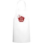 Tencere Içi Love Cooking Yazılı Özel Baskılı Chef Mutfak Önlüğü Beyaz