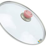 Tencere Sahan Tava Cam Kapağı Kapak 16 cm Pembe Tutma Tepesi - Adet-Set