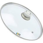 Tencere Sahan Tava Cam Kapağı Kapak 18 cm Beyaz Tutma Tepesi - Adet-Set