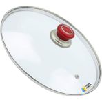 Tencere Sahan Tava Cam Kapağı Kapak 18 cm Kırmızı Tutma Tepesi - Adet-Set