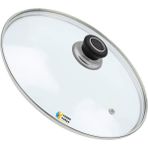 Tencere Sahan Tava Cam Kapağı Kapak 18 cm Siyah Tutma Tepesi - Adet-Set