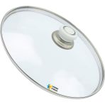 Tencere Sahan Tava Cam Kapağı Kapak 20 cm Beyaz Tutma Tepesi - Adet-Set