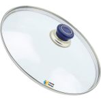 Tencere Sahan Tava Cam Kapağı Kapak 22 cm Lacivert Tutma Tepesi - Adet-Set