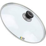 Tencere Sahan Tava Cam Kapağı Kapak 22 cm Siyah Tutma Tepesi - Adet-Set