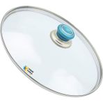 Tencere Sahan Tava Cam Kapağı Kapak 26 cm Turkuaz Tutma Tepesi - Adet-Set