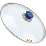 Tencere Sahan Tava Cam Kapağı Kapak 28 cm Mavi Tutma Tepesi - Adet-Set