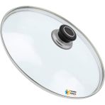 Tencere Sahan Tava Cam Kapağı Kapak 30 cm Siyah Tutma Tepesi - Adet-Set