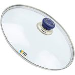 Tencere Sahan Tava Cam Kapağı Kapak 32 cm Lacivert Tutma Tepesi - Adet-Set