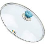 Tencere Sahan Tava Cam Kapağı Kapak 32 cm Turkuaz Tutma Tepesi - Adet-Set