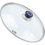 Tencere Sahan Tava Cam Kapağı Kapak 34 cm Lacivert Tutma Tepesi - Adet-Set