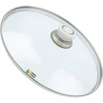 Tencere Sahan Tava Cam Kapağı Kapak 36 cm Beyaz Tutma Tepesi - Adet-Set